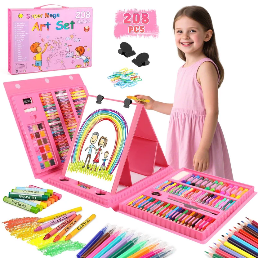 أطلق العنان لإبداع أطفالك مع مجموعة Super Mega Art Set! 🎨  تتكون من 208 قطعة