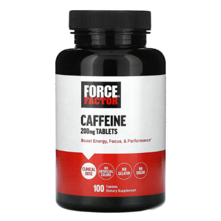 Force Factor - Caféine 200 mg - 100 comprimés