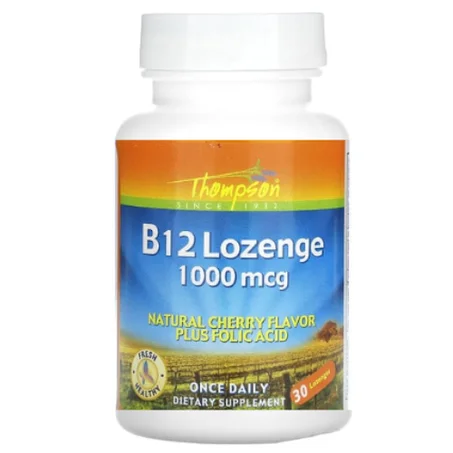 Thompson - Vitamine B12, Arôme naturel de cerise 1000 µg - 30 pastilles