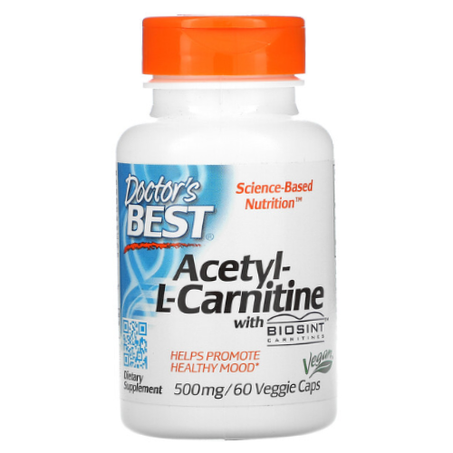 Doctor's Best - Acétyl-L-carnitine avec carnitines Biosint 500 mg - 60 capsules végétariennes