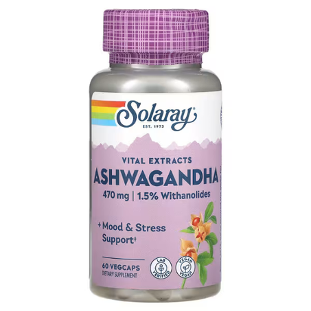 Solaray - Ashwagandha 470 mg - 60 capsules végétariennes