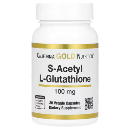 California Gold Nutrition - S-acétyl-L-glutathione, 100 mg - 30 capsules végétales
