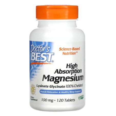 Doctor's Best - Magnésium à haute absorption 100 mg - 120 comprimés