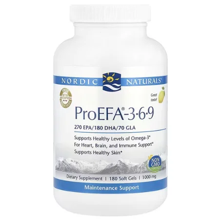 Nordic Naturals - ProEFA 3-6-9 Citron - 180 capsules à enveloppe molle - Oméga pour Cœur, Cerveau et Peau - Oméga 3-6-9