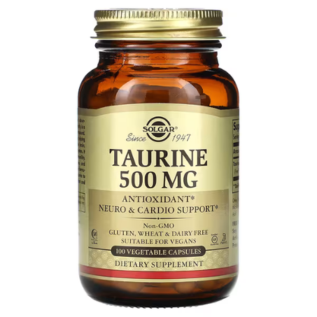 Solgar - Taurine, 500 mg - 100 capsules végétales
