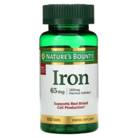 Nature's Bounty - Fer 65 mg - 100 comprimés