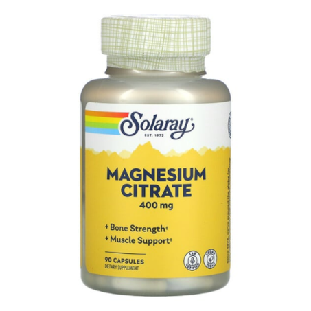 Solaray - Citrate de magnésium 400 mg - 90 VegCaps