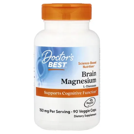 Doctor's Best - Magnésium pour le cerveau avec Magtein® - 90 capsules végétariennes - Mémoire et Concentration