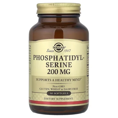 Solgar - Phosphatidylsérine, 200 mg - 60 capsules à enveloppe molle - Mémoire et Fonction Cognitive