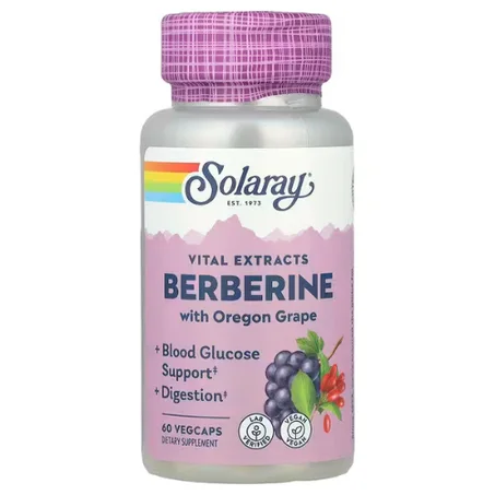 Solaray - berberine - Extrait de racine de Berbéris des Indes Formule Avancée - 60 gélules végétales
