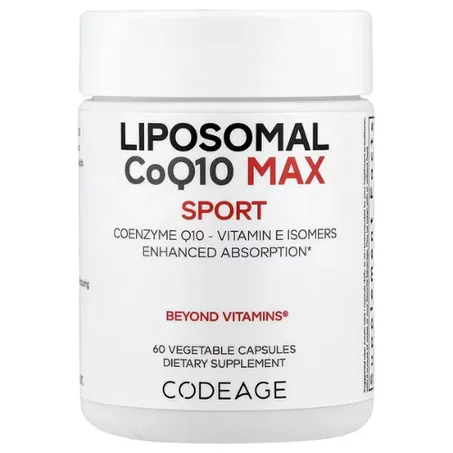 Codeage - CoQ10 MAX liposomale, Coenzyme Q10, Isomères de vitamine E, Absorption améliorée - 60 capsules