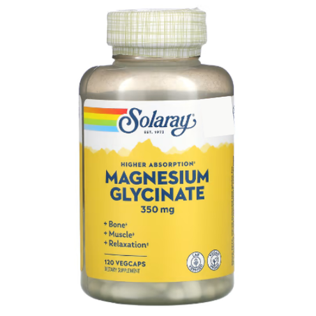 Solaray - Glycinate de magnésium à haute absorption 350 mg - 120 VegCaps