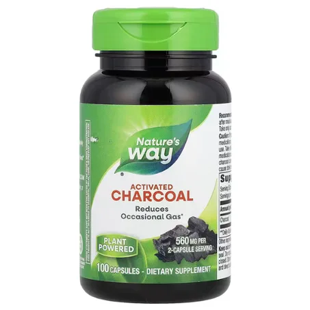Nature's Way - Charbon actif, 560 mg, 100 capsules (280 mg pièce)