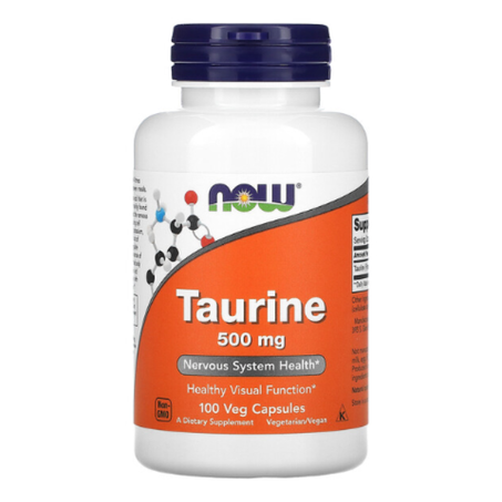 NOW Foods - Taurine 500 mg - 100 capsules végétales