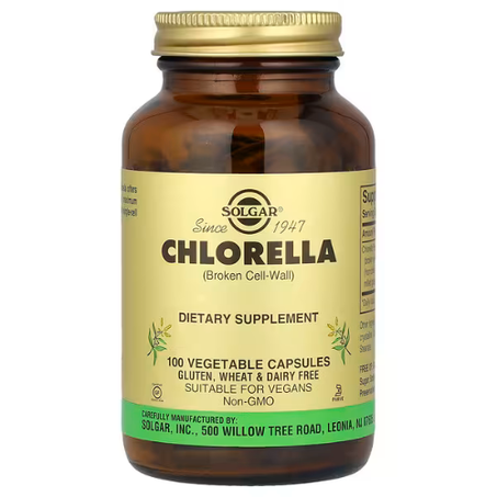 Solgar - Chlorelle (paroi cellulaire brisée) - 100 capsules végétales - Détoxification Naturelle et Vitalité Quotidienne