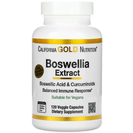 California Gold Nutrition - Extrait de boswellie avec extrait de curcuma 120 capsules végétariennes