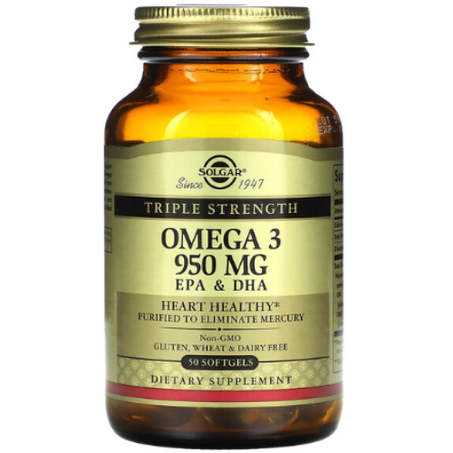 Solgar - Oméga-3 EPA et DHA Triple concentration 950 mg - 50 capsules à enveloppe molle