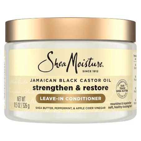 SheaMoisture - Huile de ricin noire jamaïcaine - Après-shampooing sans rinçage fortifiant et réparateur 340 g
