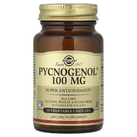 Solgar - Pycnogénol, 100 mg - 30 capsules végétales - Antioxydant, Os et Articulations, Fonctions Cognitives - Extrait d'écorce du pin