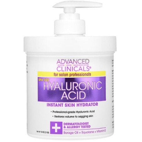 Advanced Clinicals - Acide hyaluronique Hydratant instantané pour la peau 454 g