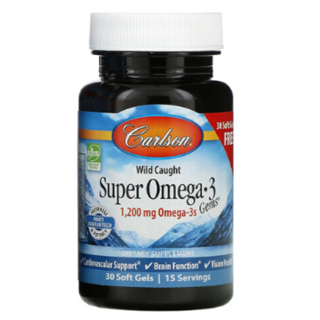 Carlson - Super Omega-3 Gems, Sauvage, 1200 mg  (600 mg pièce)