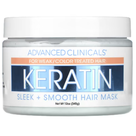 Advanced Clinicals - Masque capillaire à la kératine - lisse et lisse - 340 g
