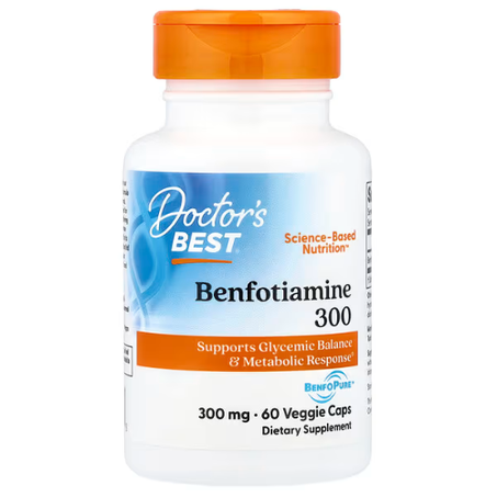 Doctor's Best - Benfotiamine 300 à la BenfoPure™, 300 mg - 60 capsules végétales