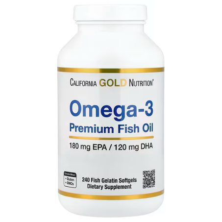 California Gold Nutrition - Huile de poisson de première qualité, Oméga-3 - 240 capsules