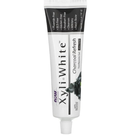 NOW Foods - Solutions - XyliWhite - Dentifrice gel Fraîcheur charbon et Menthe - 181 g