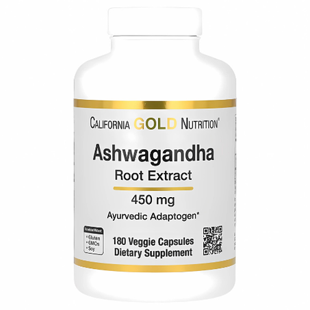 California Gold Nutrition - Ashwagandha 450 mg - 180 capsules végétariennes