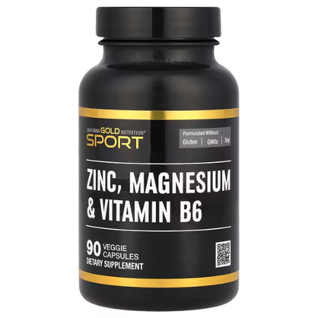 California Gold Nutrition - Sport - Zinc, magnésium et vitamine B6 - 90 capsules végétales