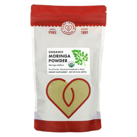 Pure Indian Foods - Poudre de moringa biologique 227 g