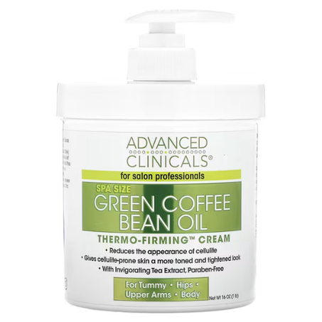 Advanced Clinicals - Huile de grain de café vert - Crème thermo-raffermissante - 500 g