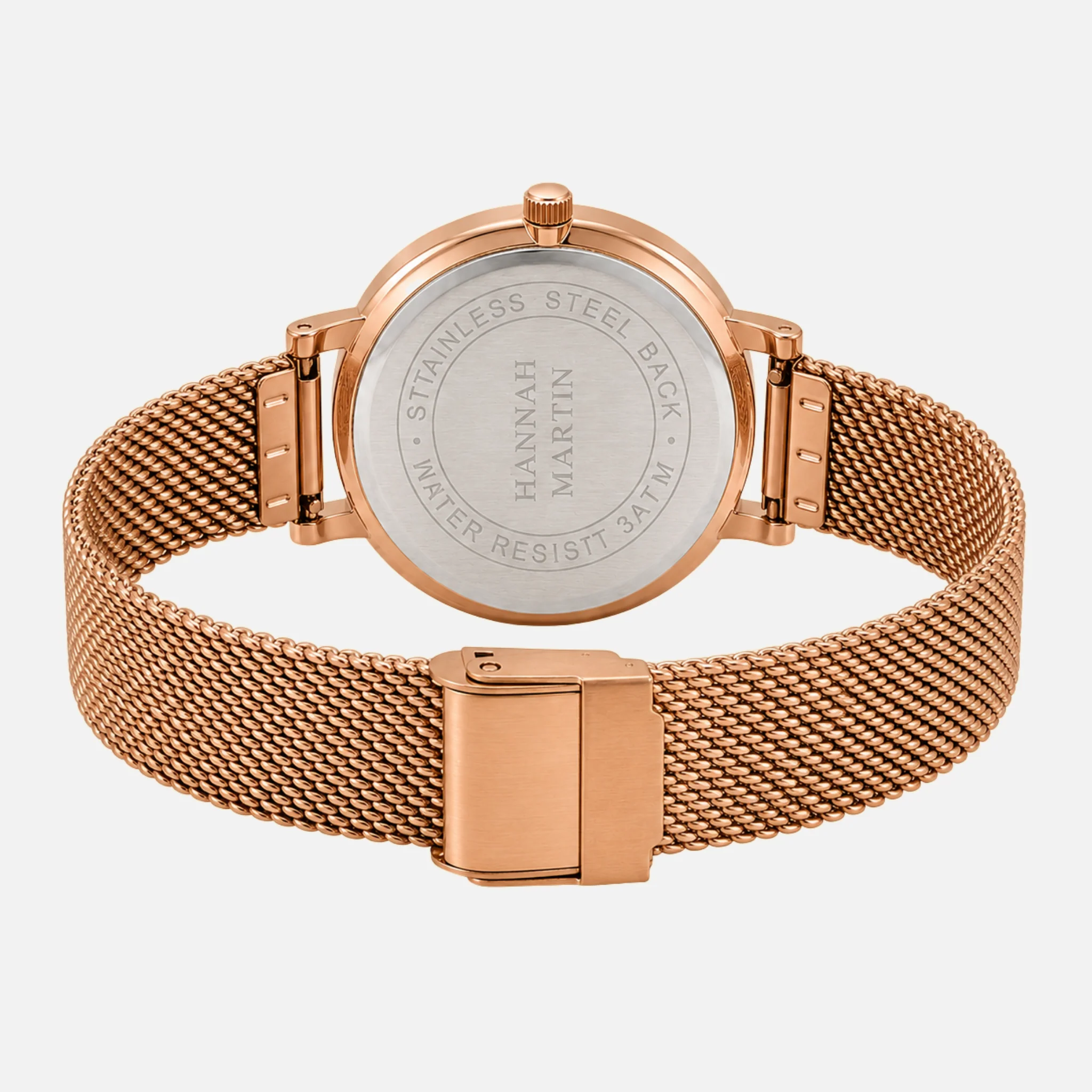Hannah Martin   White Rose gold watch