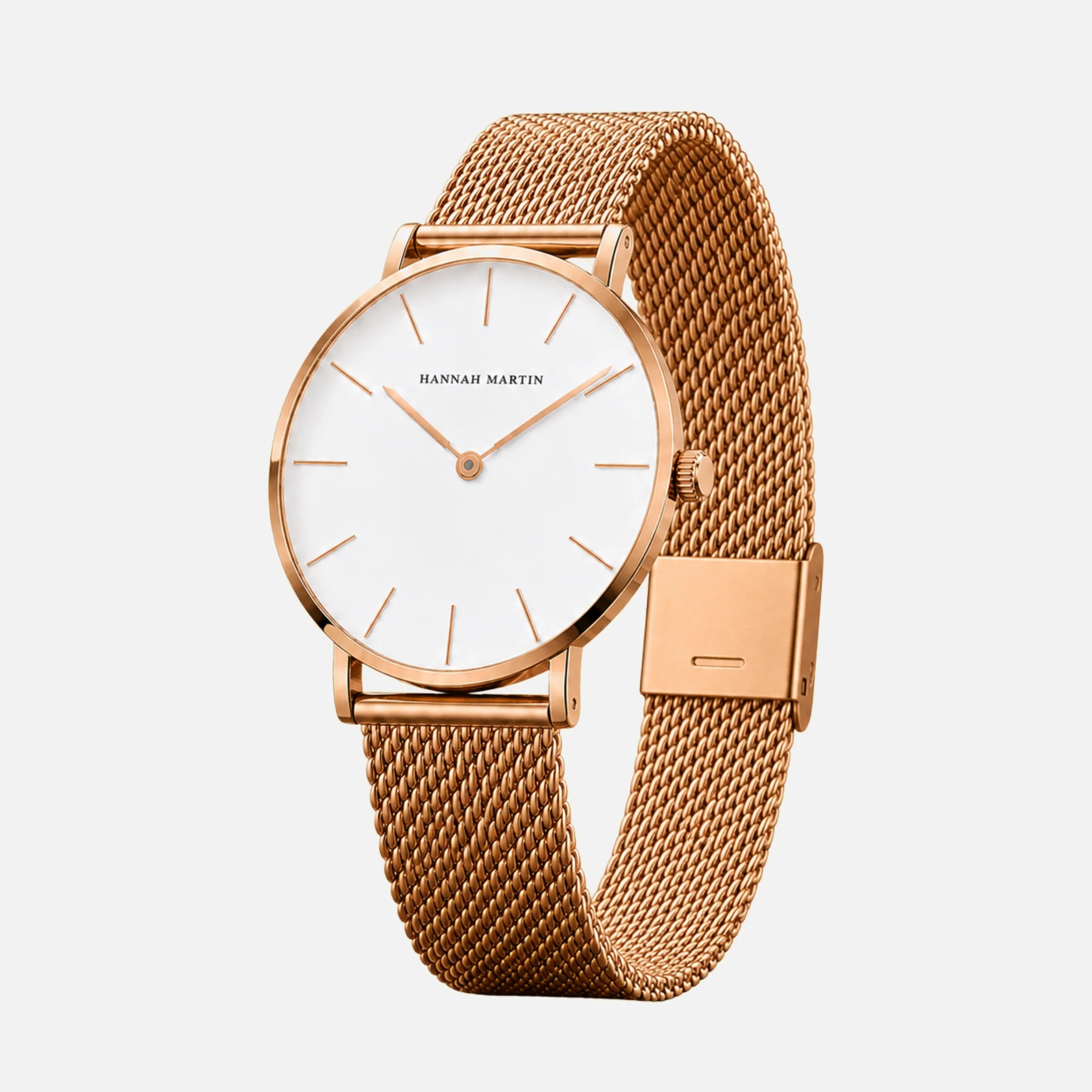 Hannah Martin   White Rose gold watch