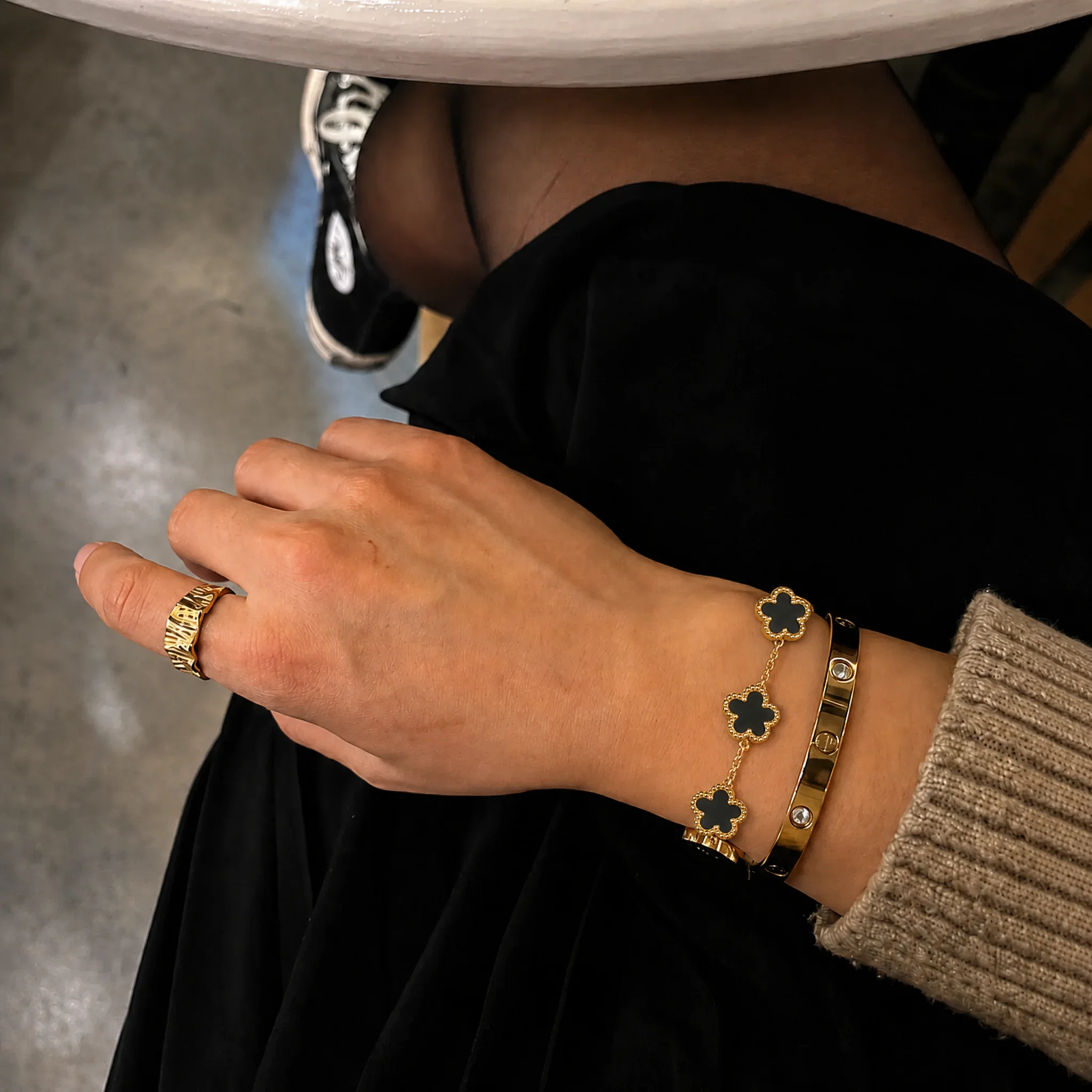 Lucky Grass Five Leaf Flower Bracelet