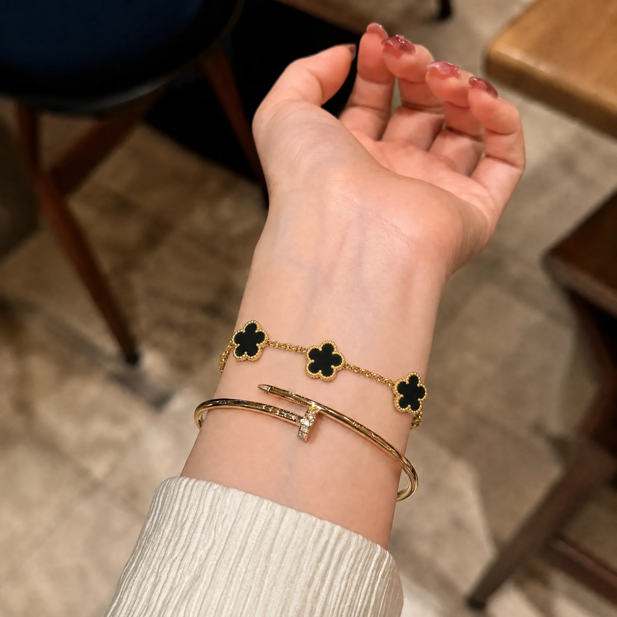 Lucky Grass Five Leaf Flower Bracelet