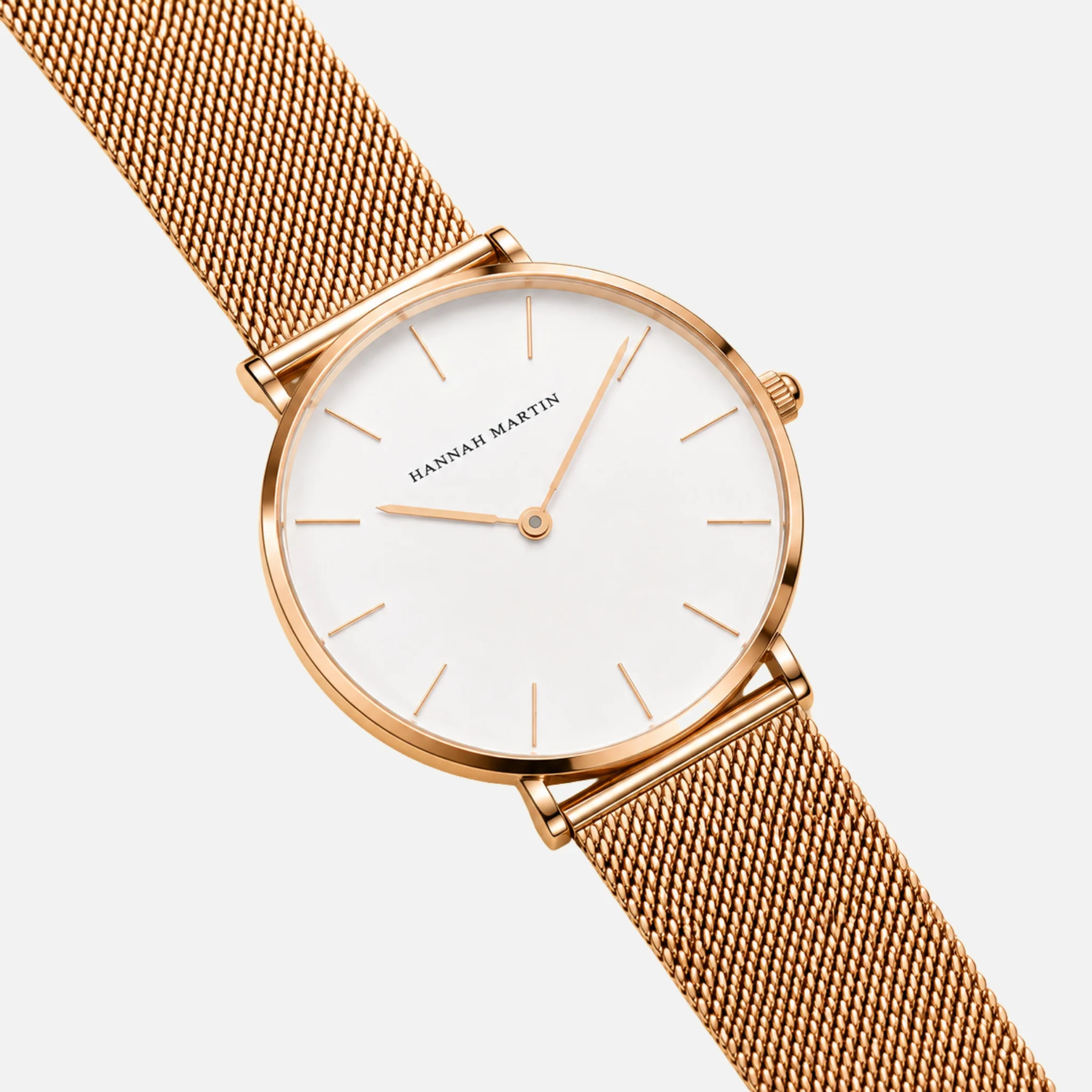 Hannah Martin   White Rose gold watch