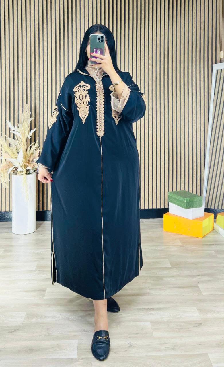 جلابة مغربية عصرية 2 قطعة بتصميم فاخر