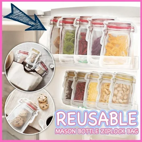 Mason Bottle Ziplock  أكياس تخزين