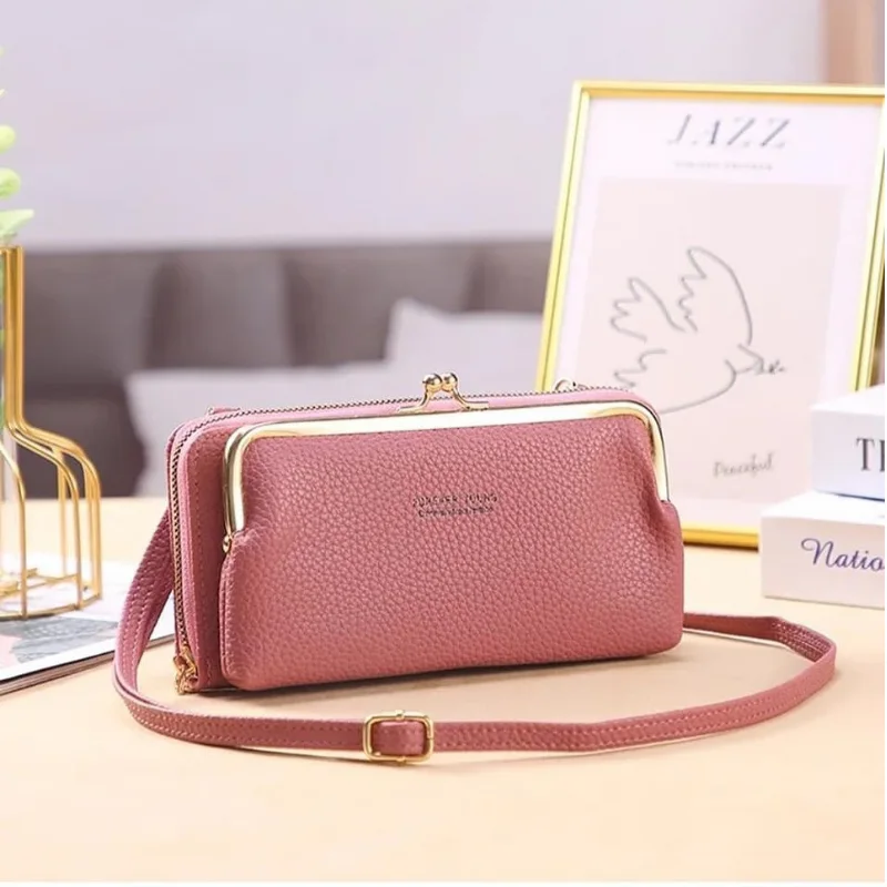 Sac à Bandoulière Pour Femme Coopay Avec Poche Téléphone - 2 Compartiments Pratiques (Rose)