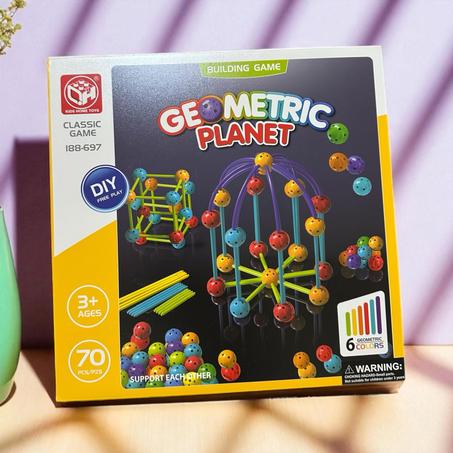 🧠 هدية الكوكب الهندسي – مغامرة البناء بالألوان