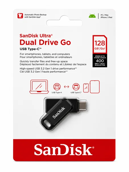 SanDisk Ultra Dual Drive Go 128GB USB Type-C Flash Drive