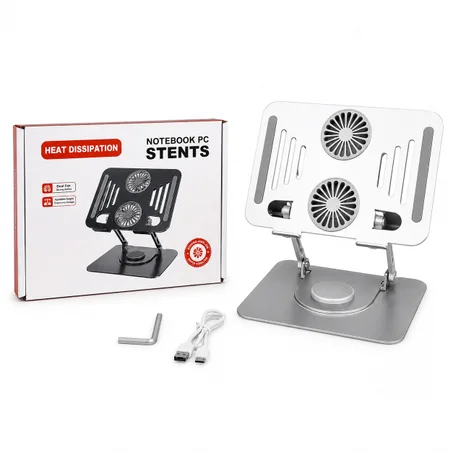 Adjustable Laptop Cooling Stand with Dual Fans