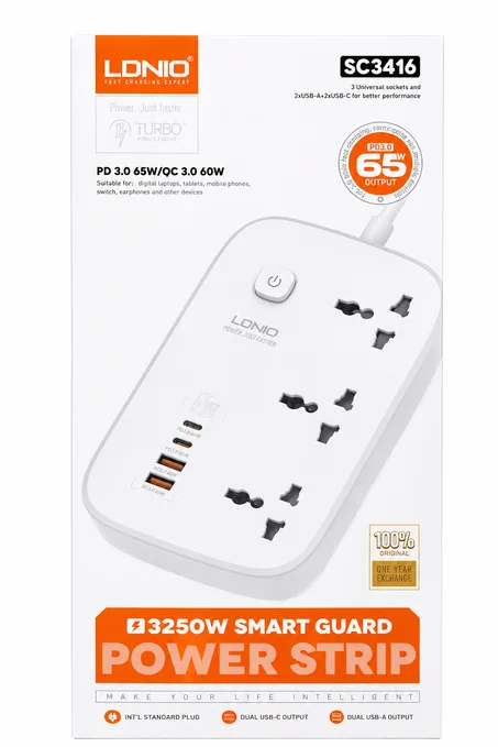 LDNIO SC3416 3250W Smart Guard Power Strip