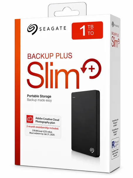 Seagate Backup Plus Slim 1TB Portable External Hard Drive