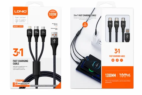 LDNIO LC97u 3-in-1 Fast Charging Cable