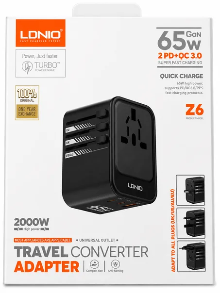 LDNIO Z6 65W GaN Travel Converter Adapter