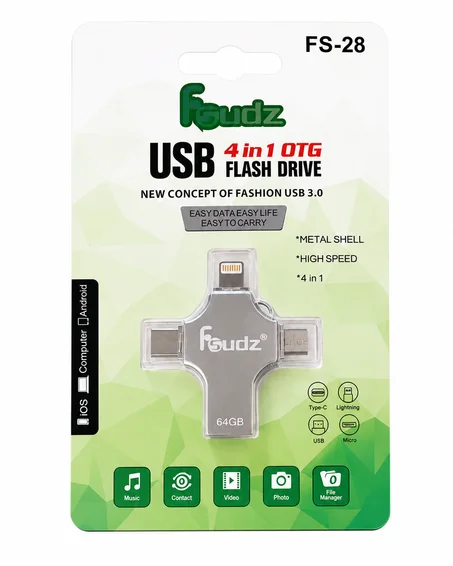 Fsudz FS-28 64GB 4-in-1 OTG USB 3.0 Flash Drive