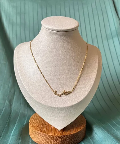 قلادة ذهبية أنيقة بتصميم ناعم وعصري